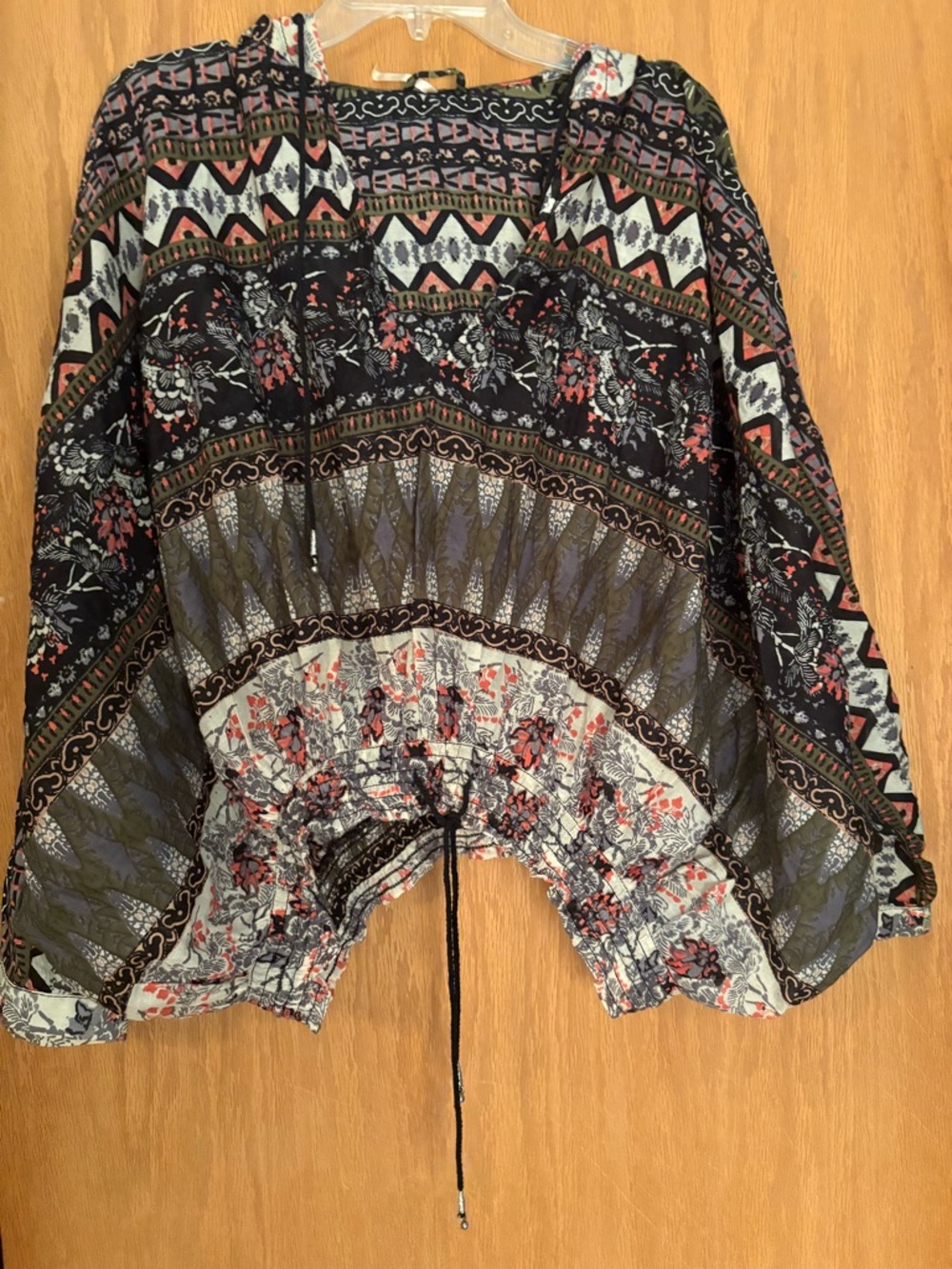 Free People Black Multi Patterned Drawstring Waist Shorts
